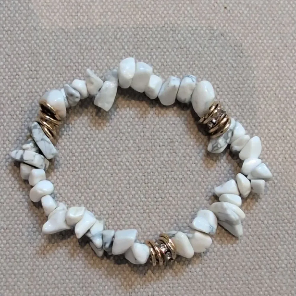 White and Gold Stone Bracelet